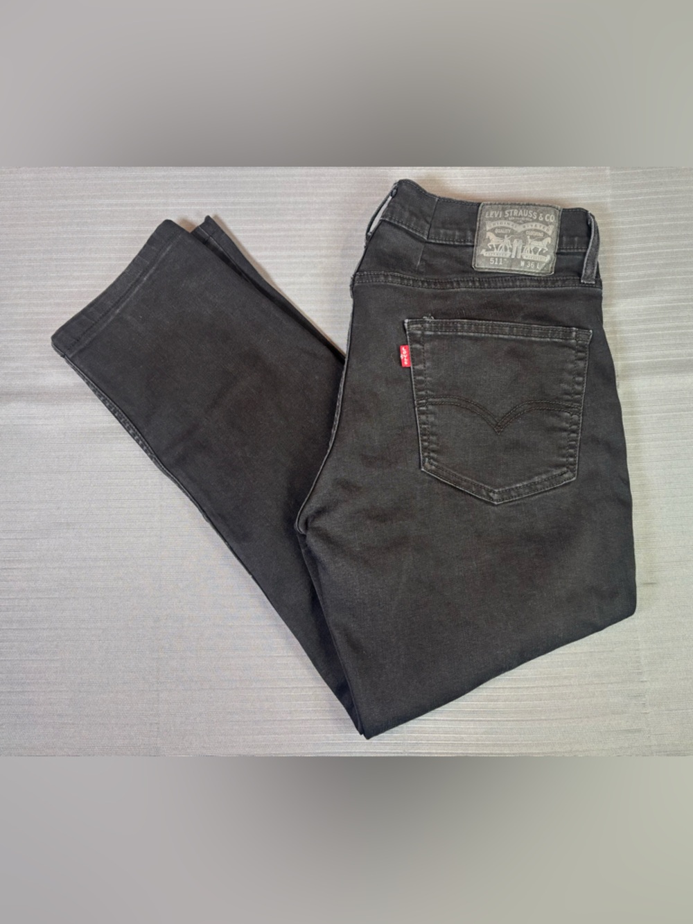 Levi’s 511 Slim Fit Jeans Men’s W36 Black Stretch Denim Modern Casual